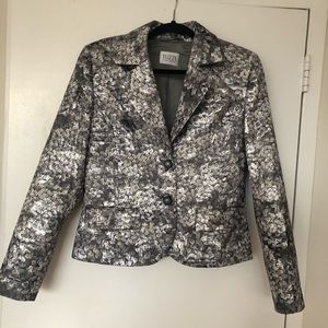 Tuzzi blazer! Metallic sequins pattern in silver!